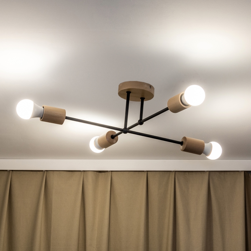 Плафониера CAMBRIDGE 4xE27/15W/230V, изработена от бор