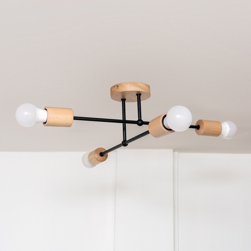 Плафониера CAMBRIDGE 4xE27/15W/230V, изработена от бор