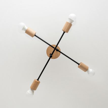 Плафониера CAMBRIDGE 4xE27/15W/230V, изработена от бор