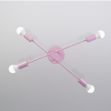 Плафониера CAMBRIDGE 4xE27/15W/230V розова