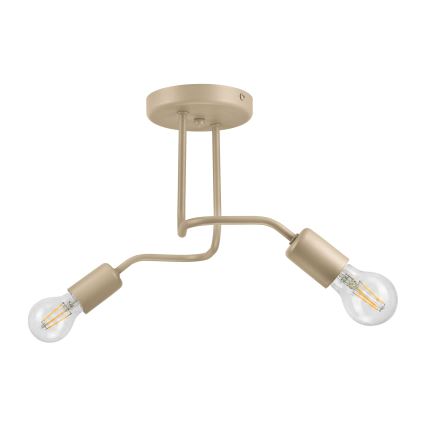 Плафониера CHARLIE 2xE27/15W/230V бежова
