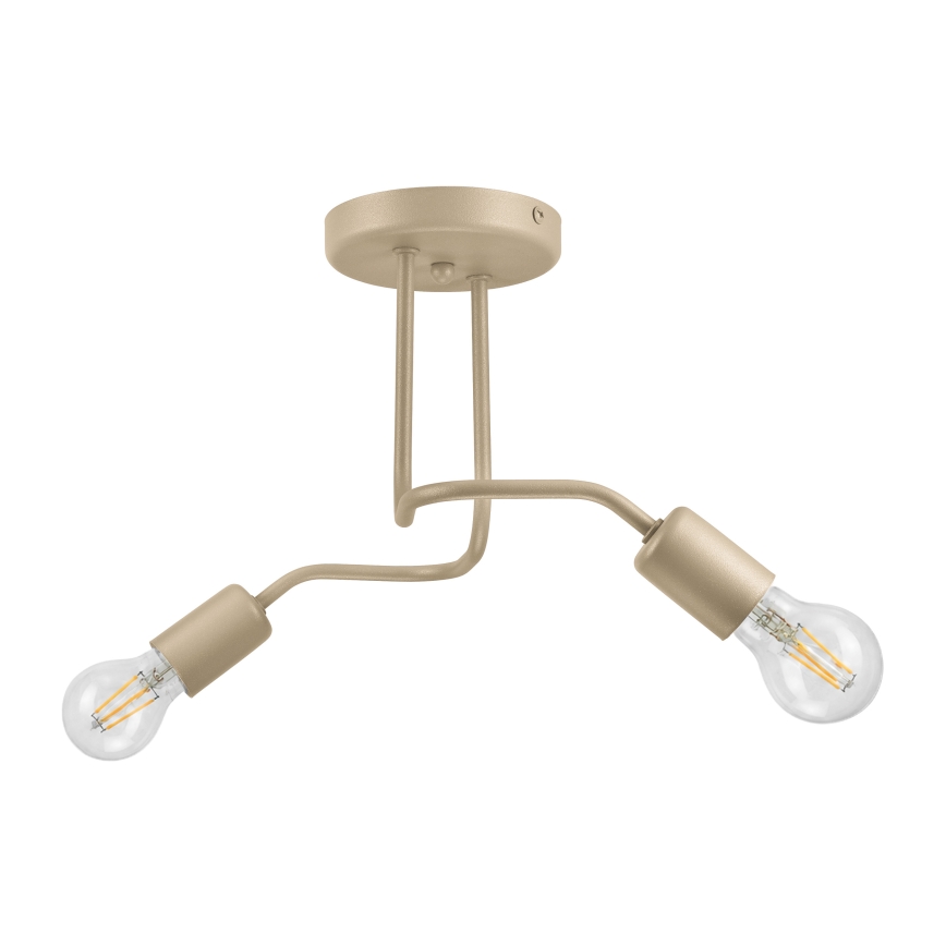 Плафониера CHARLIE 2xE27/15W/230V бежова