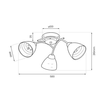 Плафониера CLARA 3xE27/15W/230V лъскав хром