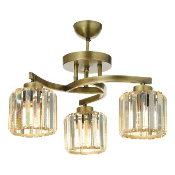 Плафониера CRYSTALLINE 3xE27/40W/230V бронзова