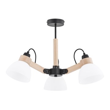 Плафониера DANTONA 3xE27/15W/230V черна/бежова
