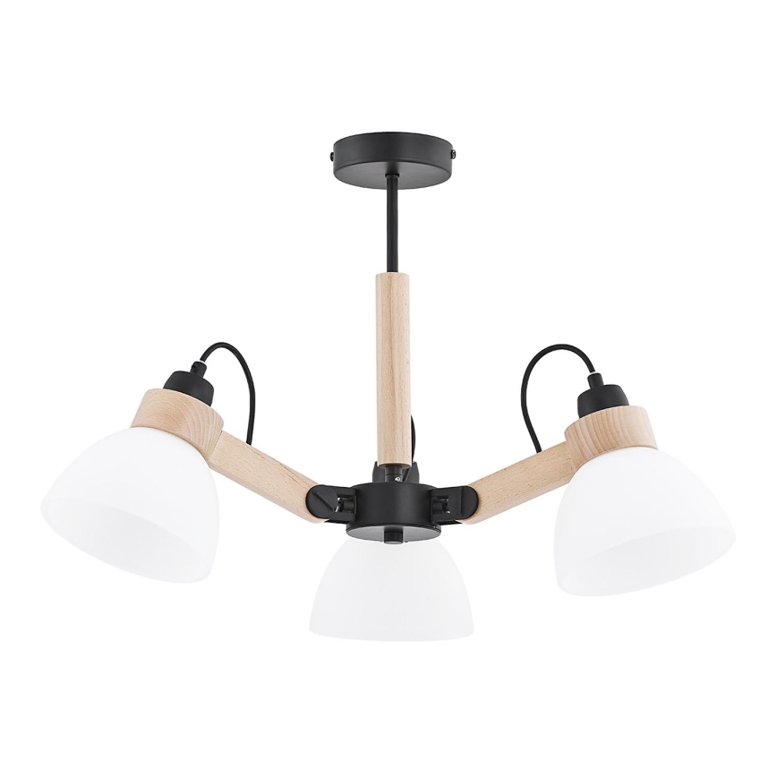 Плафониера DANTONA 3xE27/15W/230V черна/бежова