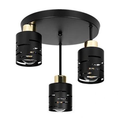 Плафониера ELEN 3xE27/35W/230V черна/златна