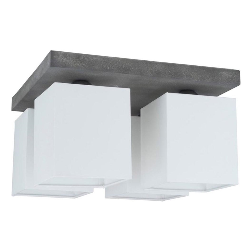 Плафониера GREAT 4xE27/25W/230V бетон  - FSC сертифицирана