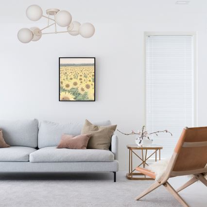 Плафониера MOON 6xE27/15W/230V кремава