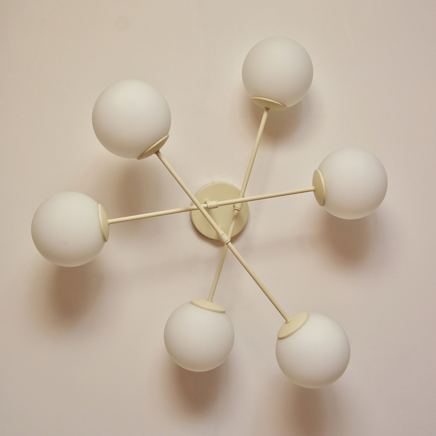 Плафониера MOON 6xE27/15W/230V кремава