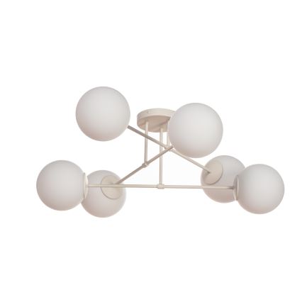 Плафониера MOON 6xE27/15W/230V кремава