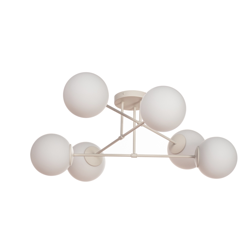 Плафониера MOON 6xE27/15W/230V кремава