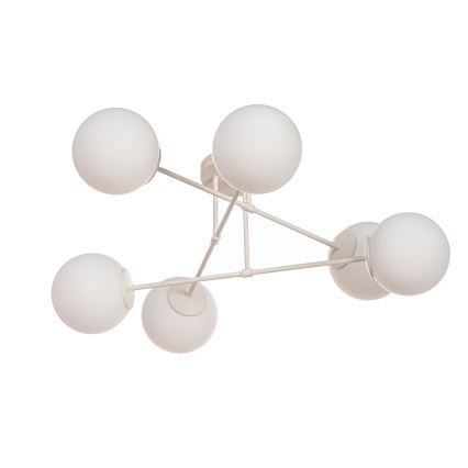 Плафониера MOON 6xE27/15W/230V кремава