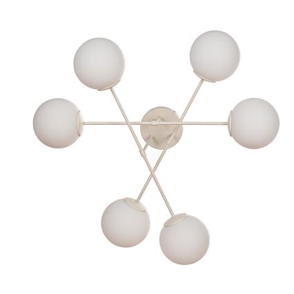 Плафониера MOON 6xE27/15W/230V кремава