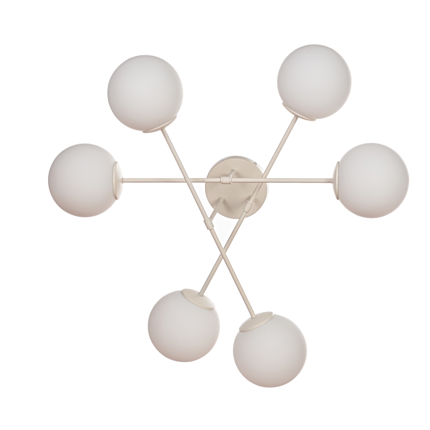 Плафониера MOON 6xE27/15W/230V кремава
