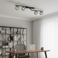Плафониера NATON 4xE14/10W/230V черна/димна