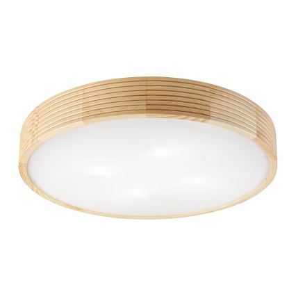 Плафониера NATURAL MODERN, 4xE27/15W/230V, Ø 58 см, борова дървесина
