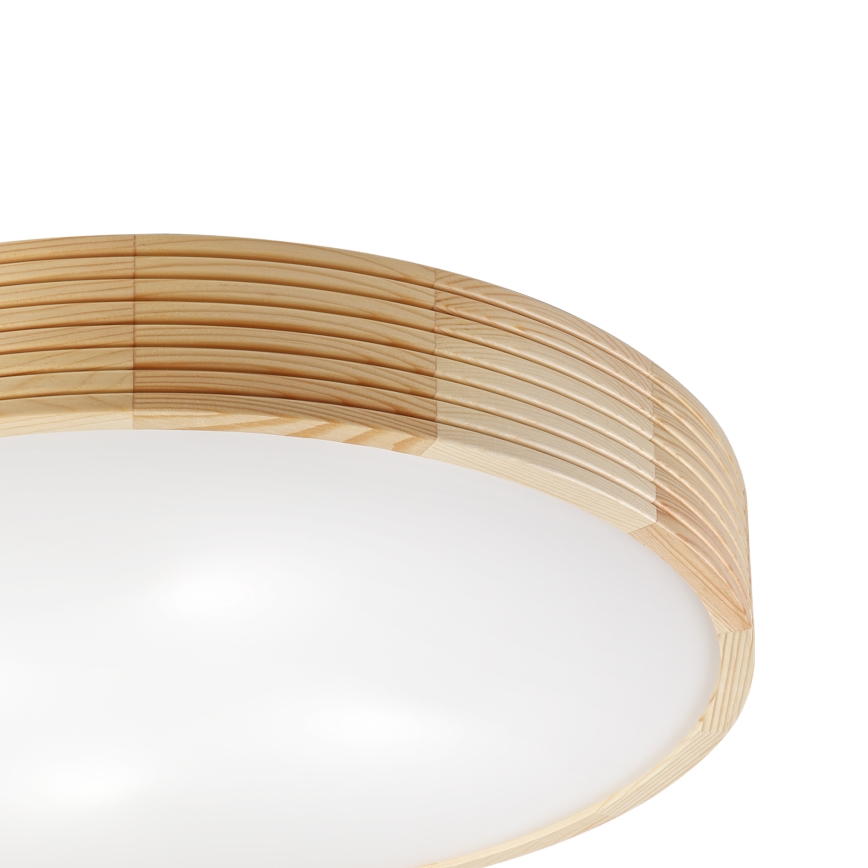 Плафониера NATURAL MODERN, 4xE27/15W/230V, Ø 58 см, борова дървесина