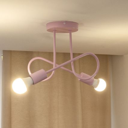 Плафониера OXFORD 2xE27/15W/230V розова