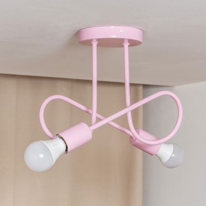 Плафониера OXFORD 2xE27/15W/230V розова