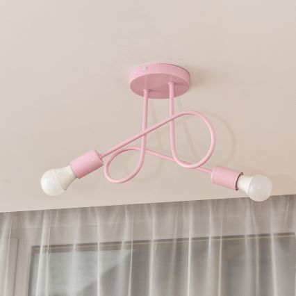 Плафониера OXFORD 2xE27/15W/230V розова