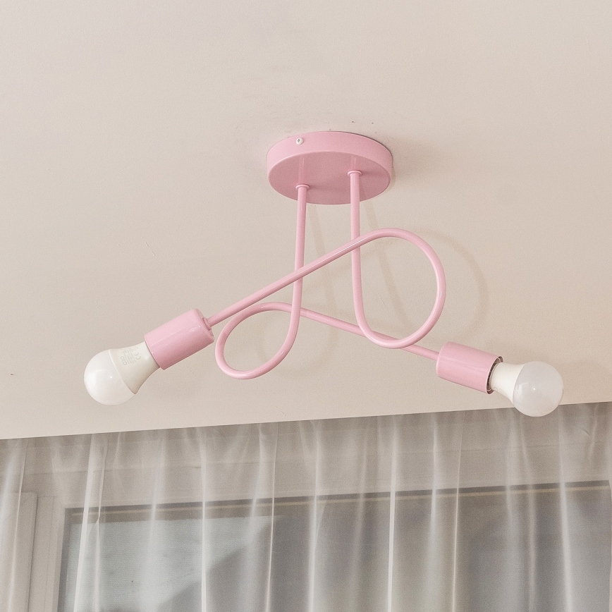 Плафониера OXFORD 2xE27/15W/230V розова