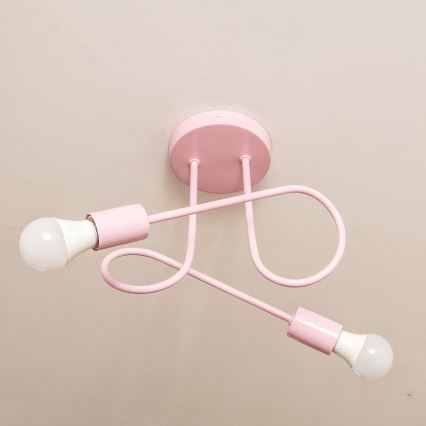 Плафониера OXFORD 2xE27/15W/230V розова