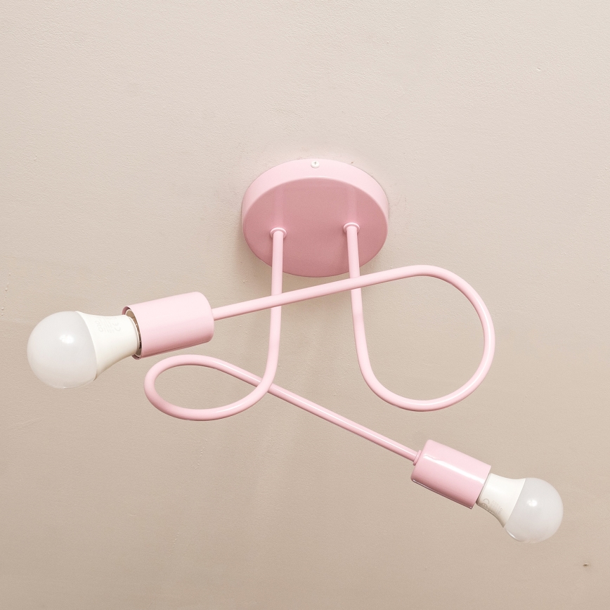 Плафониера OXFORD 2xE27/15W/230V розова