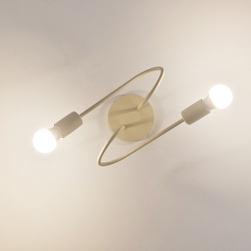 Плафониера OXFORD 2xE27/15W/230V кремава