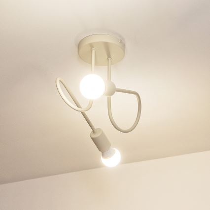 Плафониера OXFORD 2xE27/15W/230V кремава