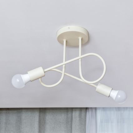 Плафониера OXFORD 2xE27/15W/230V кремава