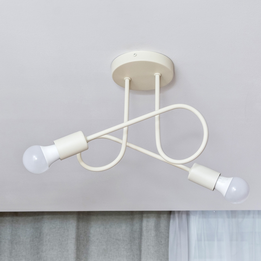 Плафониера OXFORD 2xE27/15W/230V кремава