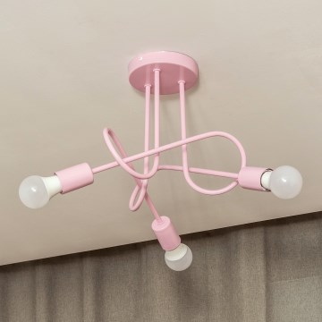 Плафониера OXFORD 3xE27/15W/230V розова