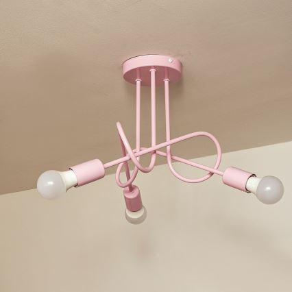 Плафониера OXFORD 3xE27/15W/230V розова