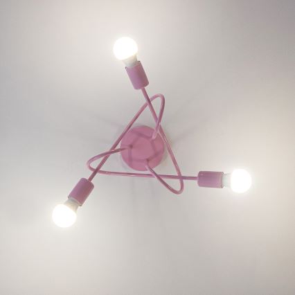 Плафониера OXFORD 3xE27/15W/230V розова