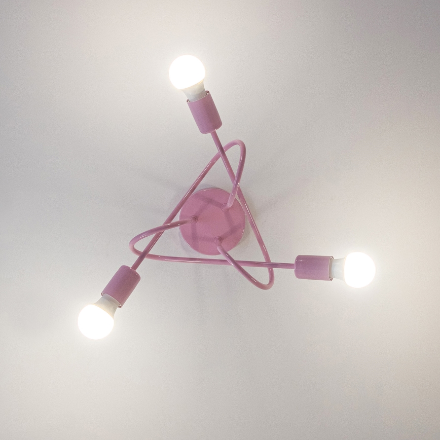 Плафониера OXFORD 3xE27/15W/230V розова