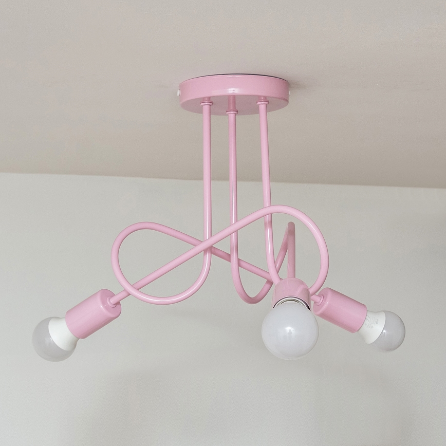 Плафониера OXFORD 3xE27/15W/230V розова