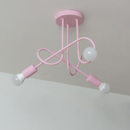 Плафониера OXFORD 3xE27/15W/230V розова