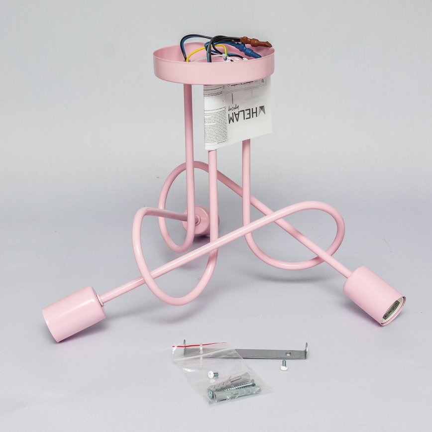 Плафониера OXFORD 3xE27/15W/230V розова