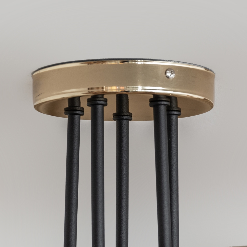 Плафониера OXFORD 5xE27/15W/230V златисто/черно