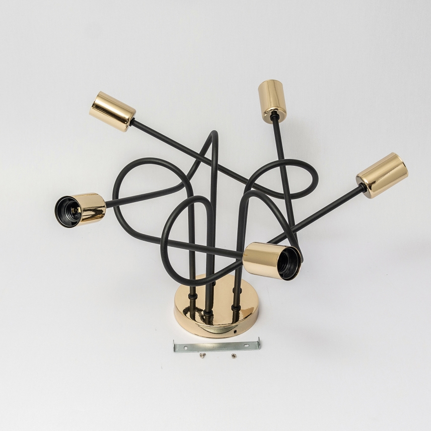 Плафониера OXFORD 5xE27/15W/230V златисто/черно