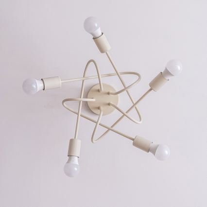 Плафониера OXFORD 5xE27/15W/230V кремава