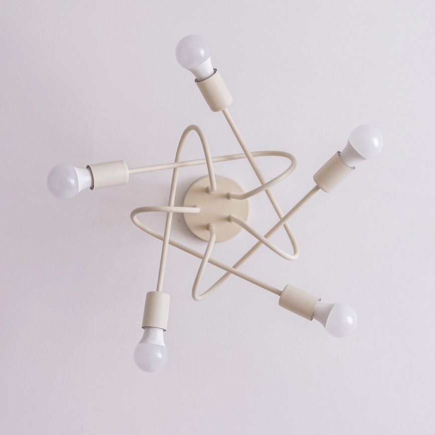 Плафониера OXFORD 5xE27/15W/230V кремава