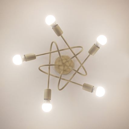 Плафониера OXFORD 5xE27/15W/230V кремава