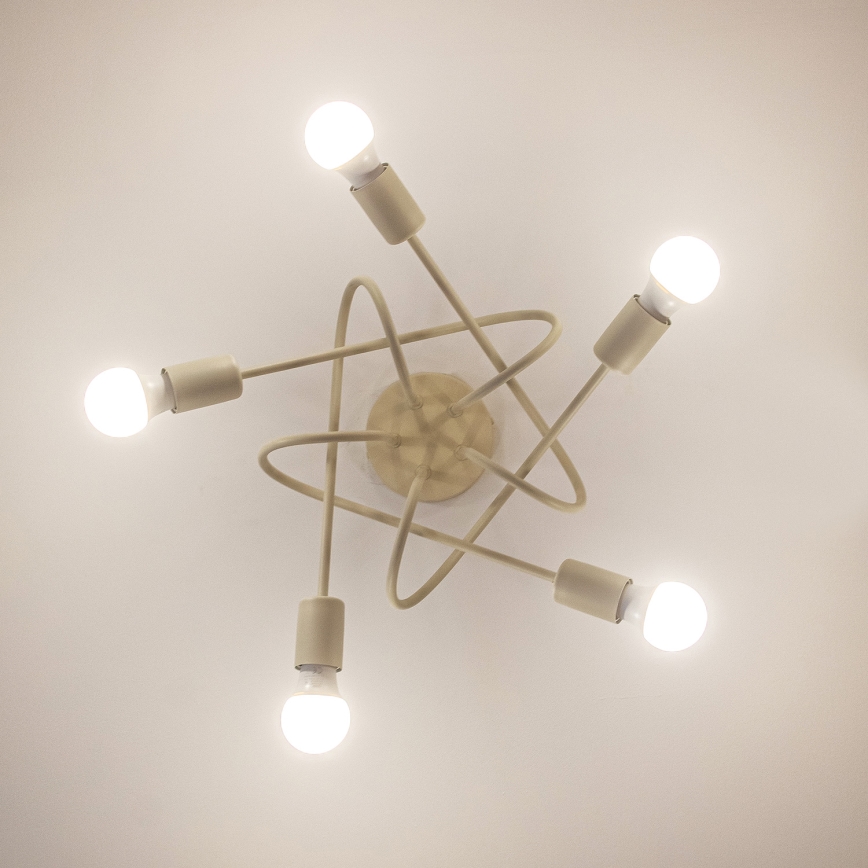 Плафониера OXFORD 5xE27/15W/230V кремава