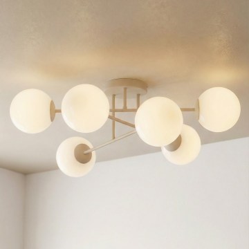 Плафониера ROMA 6xE14/10W/230V бежова