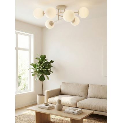 Плафониера ROMA 6xE14/10W/230V бежова