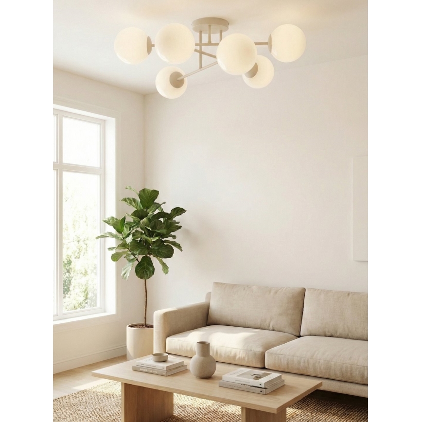 Плафониера ROMA 6xE14/10W/230V бежова