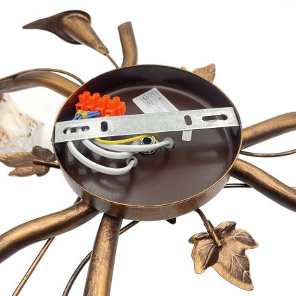 Плафониера ROZETA 3xE14/40W/230V бронзова