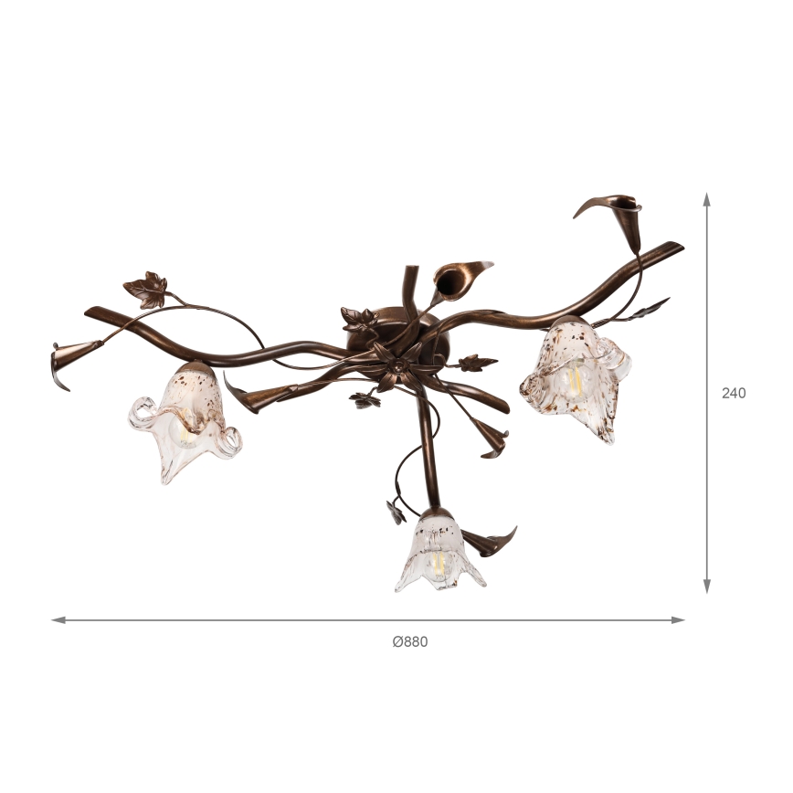 Плафониера ROZETA 3xE14/40W/230V бронзова